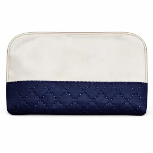 Rexine White Blue Jewelry Pouches