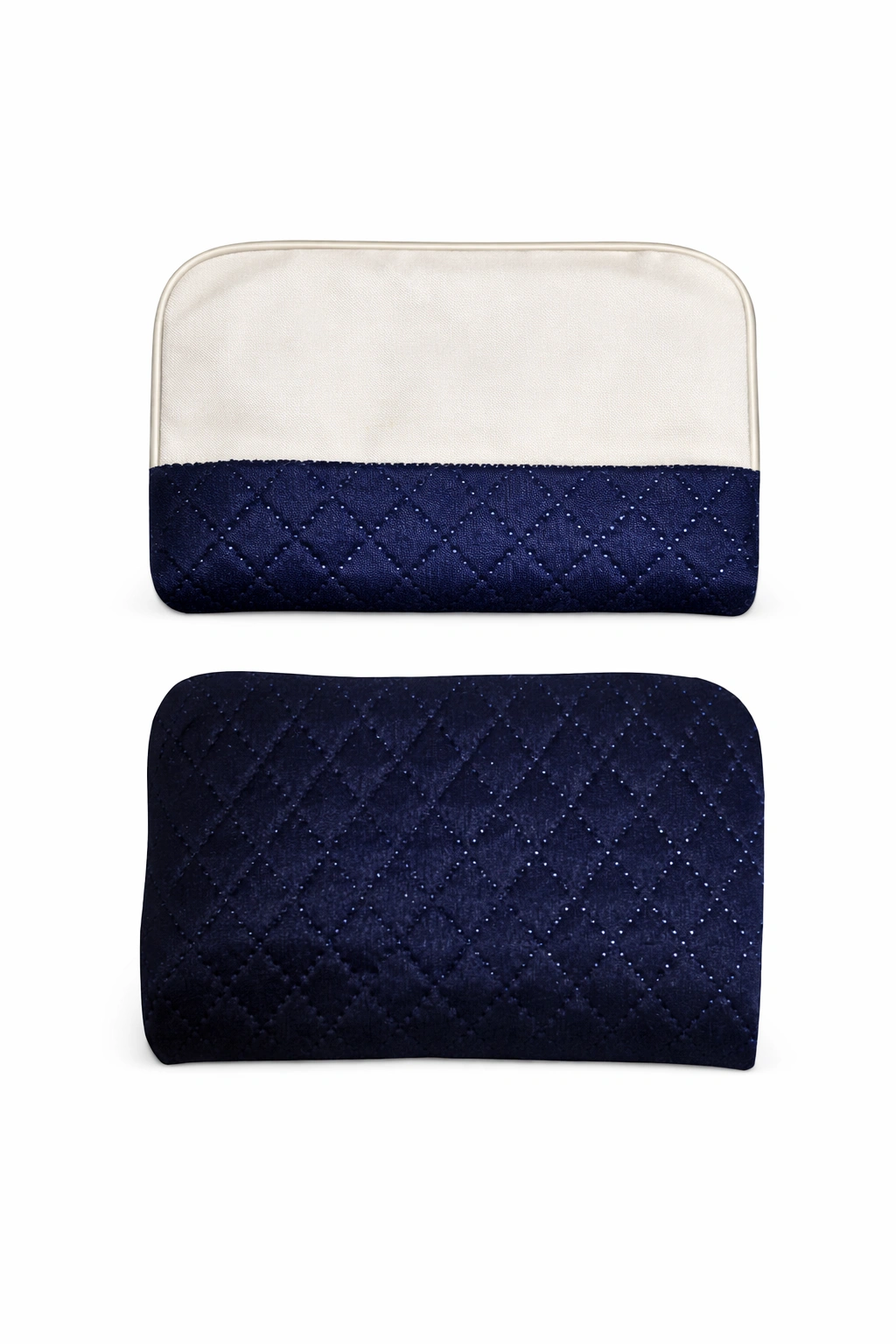 Rexine White Blue Jewelry Pouches - Image 3