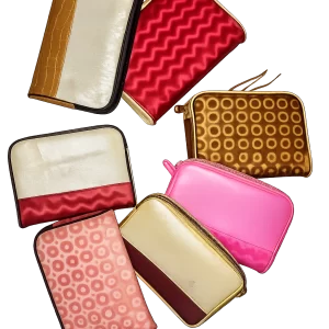 White Purple Rexine Jewelry Pouches