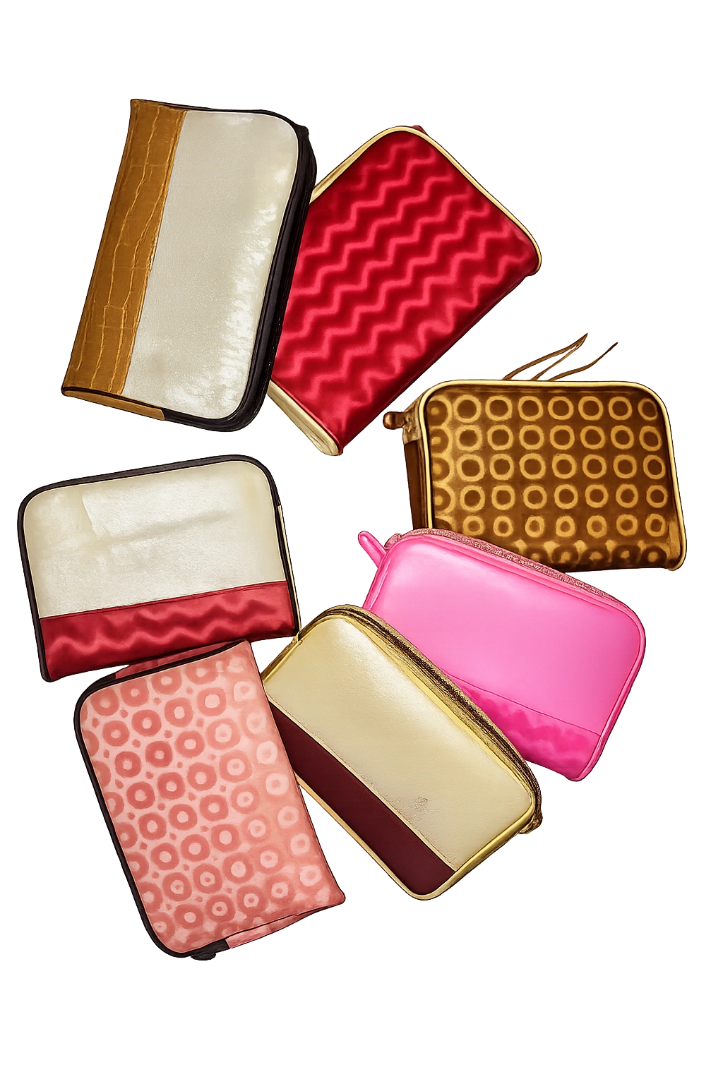 White Purple Rexine Jewelry Pouches