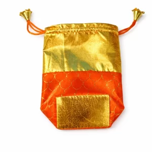 Handled Golden Jewelry Potli Bags