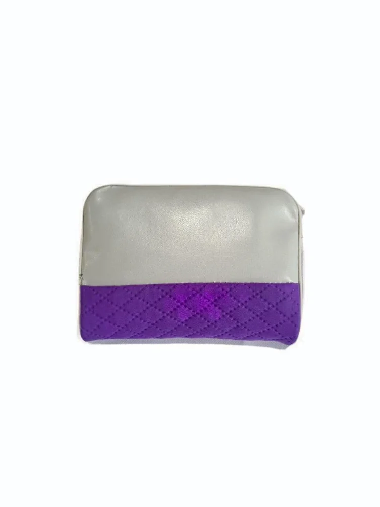 White Purple Rexine Jewelry Pouches - Image 3